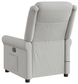 vidaXL καρέκλα ανάκλισης μασάζ Cloud Grey Fabric