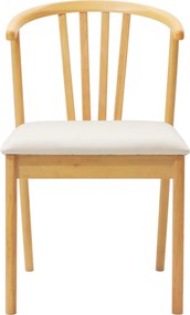 vidaXL Καρέκλα τραπεζαρίας 2 pcs Φυσικό και Ανοιχτό Καθαρό Καουτσούκ