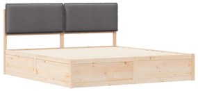 vidaXL Σκελετός Κρεβατιού με Επενδεδυμένο Κεφαλάρι Σκούρο Γκρι