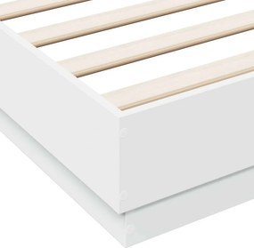 vidaXL Πλαίσιο Κρεβατιού Λευκό 135x190 εκ. από Επεξεργασμένο Ξύλο