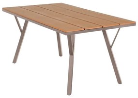 Τραπέζι FL6514 Fylliana Μεταλλικό Polywood Μπέζ 160x91x72 εκ. 160x91x72 εκ.