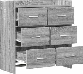 vidaXL Πλαϊνό γραφείο Γκρι Sonoma 75 x 33 x 80 εκ Επεξεργασμένο Ξύλο