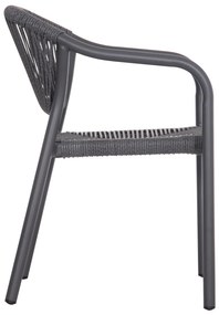 Καρέκλα LUCCI C6266.01 Σκούρο Γκρί Αλουμινίου με P.E. Rattan 58x56x79Υ εκ. 58x56x79 εκ.