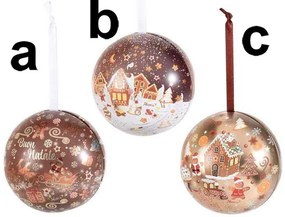 Μεταλλική Χριστουγεννιάτικη Μπάλα 9cm Ανοιγόμενη σε 3 σχέδια 532958 (c)