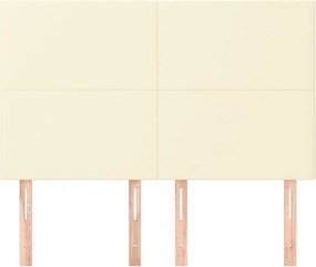 vidaXL Κεφαλάρι Κρεμ 144x5x118/128 εκ. από Συνθετικό Δέρμα