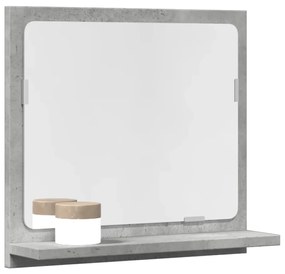 Καθρέφτης Μπάνιου Γκρι Σκυροδέματος 40x11x37 εκ. Επεξ. Ξύλο - Γκρι