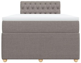 Κρεβάτι Boxspring με Στρώμα Taupe 120x190 εκ. Υφασμάτινο - Μπεζ-Γκρι