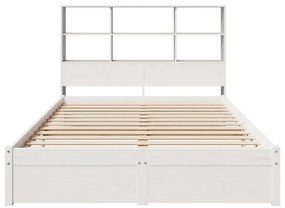 vidaXL Κρεβάτι Βιβλιοθήκη Χωρίς Στρώμα 140x190 εκ Μασίφ Ξύλο Πεύκου