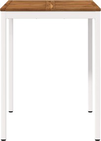 vidaXL Τραπέζι μπαρ κήπου Φυσικό και Λευκό 80 x 80,5 x 105 εκ