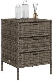 vidaXL Ντουλάπι Αποθήκευσης Κήπου Γκρι 55x59x80 εκ. Συνθετικό Ρατάν