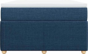 vidaXL Κρεβάτι Boxspring με Στρώμα Μπλε 120x200 εκ. Υφασμάτινο