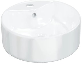 vidaXL Νιπτήρας Στρογγυλός Λευκός 40 x 14,5 εκ. Κεραμικός