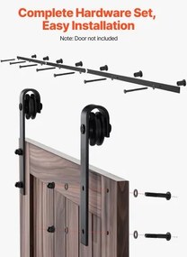 VEVOR 10FT Sliding Barn Door Hardware Kit for Single Sliding Barn Door J-shape