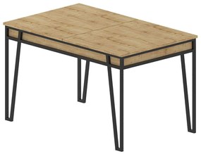 Τραπέζι Επεκτεινόμενο Pal 855DTE4604 132/170x80x76cm Oak-Black Particle Board, Metal