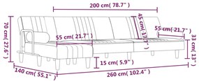 ΚΑΝΑΠΕΣ ΚΡΕΒΑΤΙ ΓΩΝΙΑΚΟΣ ΜΠΛΕ 260 X 140 X 70 ΕΚ. ΒΕΛΟΥΔΙΝΟΣ 3157241