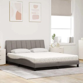 vidaXL Κρεβάτι Taupe 160x200 εκ. Υφασμάτινο