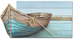 Διακοσμητικό Τοίχου - Πίνακας Βάρκα 15-00-17404 50x100cm Multi Marhome Ξύλο