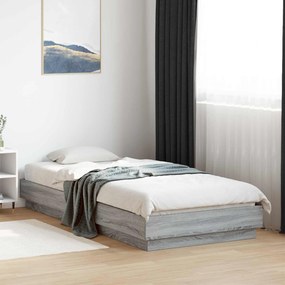 vidaXL Κρεβάτι δαπέδου Γκρι Sonoma 80 x 200 cm Επεξεργασμένο Ξύλο