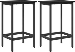 vidaXL Μπαρ σκαμπό 2 τμχ. Μαύρη Δρυς 40 x 32 x 64 εκ