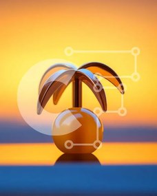 Intra Συλλεκτικό Ξύλινο Παζλ Plywood  4mm - Διακοσμητικό στολίδι φοίνικα Σε Ξύλινο Κουτί - Διαστάσεις: 10x10 cm – 25 κομμάτια