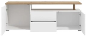 Έπιπλο τηλεόρασης ATERNO 154 3K2F2V Λευκό - Artisan Oak 154x40x56εκ. 154x40x56 εκ.