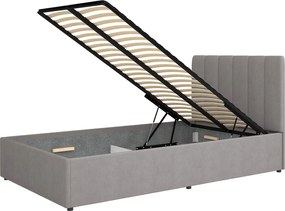 Επενδυμένο Κρεβάτι Mossa-Γκρι