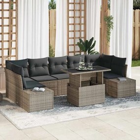 vidaXL Σετ Καναπέ Κήπου με μαξιλάρι 8 pcs Γκρι 100 x 55 x 73 εκ
