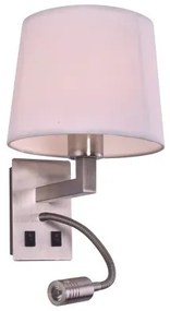 Απλίκα Φωτιστικό Τοίχου 1xE27 Νίκελ Ματ Σποτ LED 3W Dona 77-3587 Homelighting-77-3587-Νίκελ Ματ 77-3587