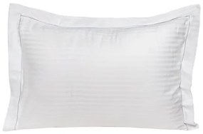 Beauty Home Ζεύγος μαξιλαροθήκες πλακέ Oxford Dobby Cotton Rich Blend Art 1381 53x73+5 Λευκό
