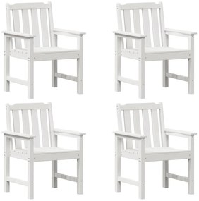 vidaXL Καρέκλα φαγητού κήπου 4 pcs Λευκό 65.5 x 55.5 x 88cm Πλαστικό