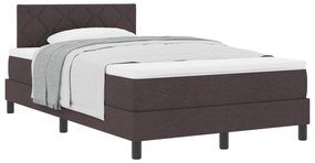 vidaXL Κρεβάτι με ελατήριο Σκούρο Καφέ 120x190 cm Ύφασμα