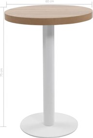 vidaXL Τραπέζι Bistro Ανοιχτό Καφέ 60 εκ. από MDF