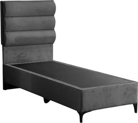 Κρεβάτι Limit pakoworld ύφασμα σε ανθρακί απόχρωση 90x200εκ