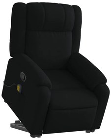 vidaXL Πολυθρόνα Μασάζ Ανακλινόμενη με Ανύψωση Μαύρη Υφασμάτινη