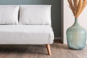 2-Seat Sofa-Bed Folde 2-Seater - Teddy Fabric - White White
