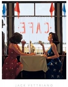 Εκτύπωση έργου τέχνης Jack Vettriano - Cafe Days, Jack Vettriano, (40 x 50 cm)