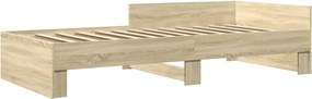 vidaXL Πλαίσιο Κρεβατιού Χωρ. Στρώμα Sonoma Δρυς 75x190εκ Επεξ. Ξύλο