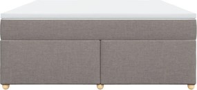 vidaXL Κρεβάτι Boxspring με Στρώμα Taupe 180x200 εκ. Υφασμάτινο