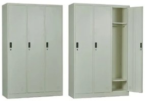 WOODWELL Ε6005LOCKER 3 Θέσεων Ερμάριο - Ανά θέση: 3 Ράφια, Θέσεις για Κρεμάστρες, Μέταλλο Βαφή Άσπρο 115x45x185cm Ε6005