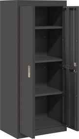 vidaXL Ντουλάπι αποθήκευσης Μαύρο 60 x 40 x 140 cm Ατσάλι