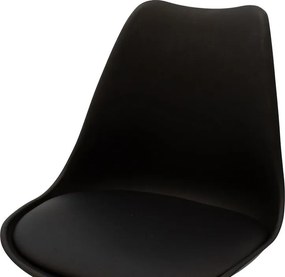 Καρέκλα Caron PP μαύρο-φυσικό πόδι 48x55x80 εκ.