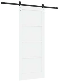 vidaXL Συρόμενη Πόρτα Λευκό και μαύρο 83 x 202 εκ.