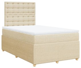 Κρεβάτι Boxspring με Στρώμα Κρεμ 120x190 εκ. Υφασμάτινο - Κρεμ