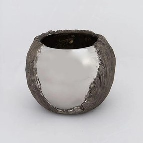 Κασπώ 752-18071 18,5x18,5x15cm Silver-Brown Estheti Home Κεραμικό
