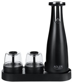 Ηλεκτρικός Μύλος Μπαχαρικών Adler AD 4449B, 3 τμχ, 150 ml, USB, Μπαταρία Li-Ion 1500mAh, Κεραμικές λεπίδες, Μαύρο