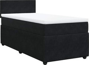 vidaXL Κρεβάτι Boxspring με Στρώμα Μαύρο 80 x 200 εκ. Βελούδινο