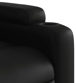 Πολυθρόνα Μασάζ Ανακλινόμενη Μαύρη από Συνθετικό Δέρμα - Μαύρο