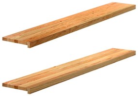vidaXL Περβάζια παραθύρων 2 τεμ. Αν. Καφέ 160x30x2εκ. Μασίφ Ξύλο Δρυός