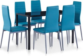 vidaXL Σετ Τραπεζαρίας Επτά Τεμαχίων Μπλε