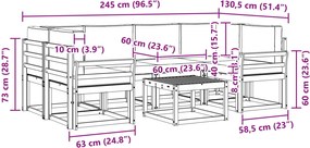 vidaXL Σειρά Καναπέ Εξωτερικού με μαξιλάρι 7 pcs Λευκό και Μπεζ